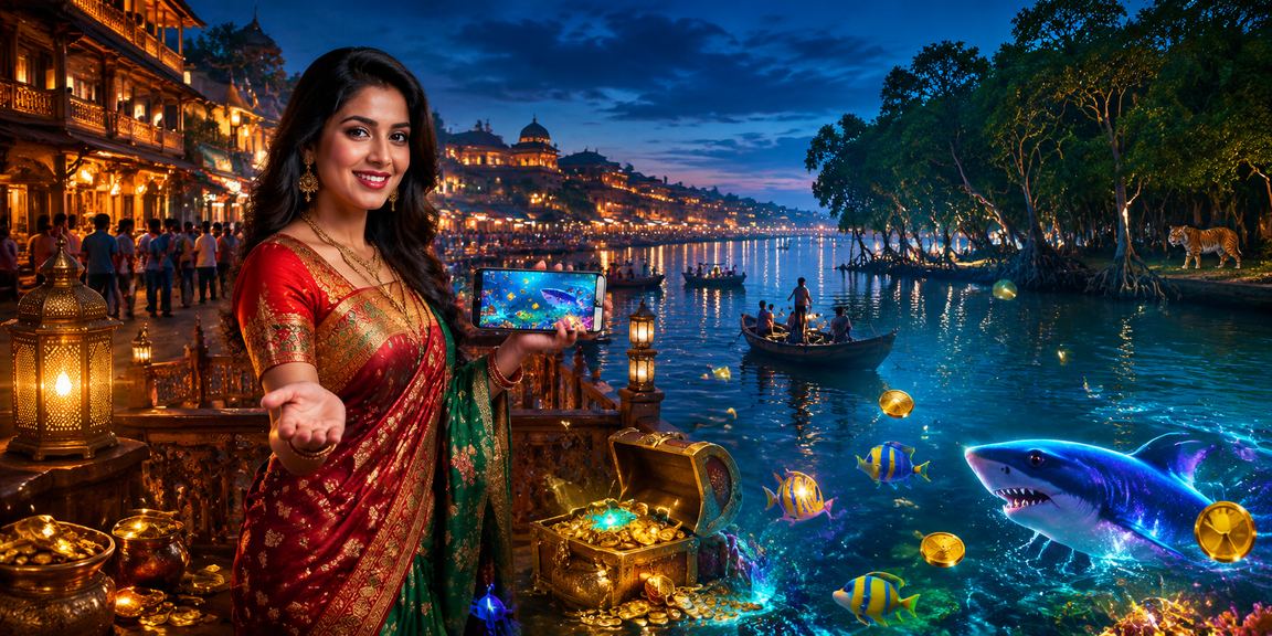 সুন্দরবনের মাছ ধরার গেম দৃশ্য
